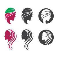 logo de coiffure et de salon de beauté vecteur