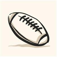 le rugby Balle griffonnage avec Contexte crème vecteur