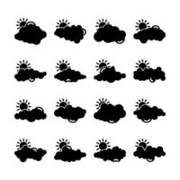 vecteur glyphe ensemble de différent Soleil des nuages illustration