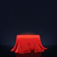 couverture d'affichage de produit de podium de piédestal 3d tissu de satin rouge vecteur
