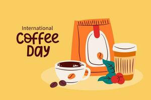 international café journée. café tasse vecteur