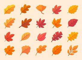 l'automne feuille collection Orange érable feuilles dans l'automne Facile conception vecteur