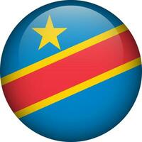 démocratique république de le Congo drapeau bouton. rond drapeau de rdc. vecteur drapeau, symbole. couleurs et proportion correctement.