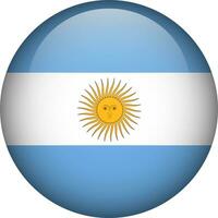 Argentine drapeau bouton. emblème de Argentine. vecteur drapeau, symbole. couleurs et proportion correctement.