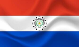 vecteur paraguay drapeau. agité drapeau de paraguay. paraguay emblème, icône.