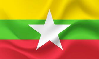 vecteur Birmanie. agité drapeau de Birmanie. myanmar emblème, icône.