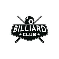 billard logo conception ancien rétro étiquette vecteur