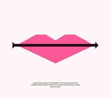 lèvre ou l'amour forme avec La Flèche logo conception modèle vecteur