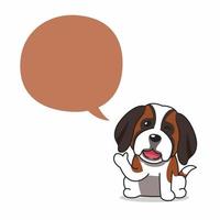 personnage de dessin animé chien saint bernard avec bulle de dialogue vecteur