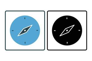 boussole icône. icône en relation à direction et but. adapté pour la toile site conception, application, utilisateur interfaces, imprimable etc. solide icône style. Facile vecteur conception modifiable