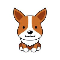 personnage de dessin animé mignon chien corgi vecteur