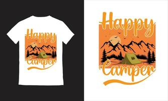 camping randonnée la nature Montagne T-shirt conception vecteur