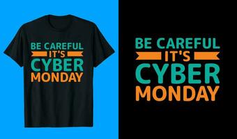 cyber Lundi typographie T-shirt conception vecteur