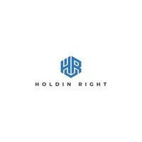 abstrait initiale lettre heure ou rh logo minimaliste ligne art monogramme hexagone forme logo dans bleu Couleur isolé sur blanc Contexte. lettre heure logo appliqué pour affaires et consultant entreprise logo conception vecteur