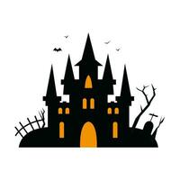 Halloween Château icône. horreur maison bâtiment château. isolé vecteur illustration.