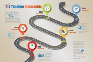 Feuille de route d'entreprise chronologie modèle infographique illustration vectorielle vecteur