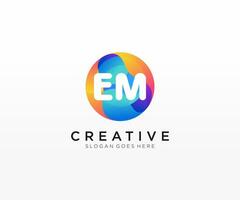 em initiale logo avec coloré cercle modèle vecteur. vecteur