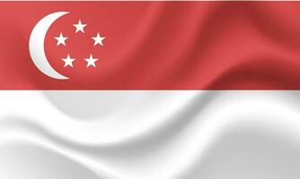 agité Singapour drapeau. vecteur emblème de Singapour.