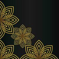élégant or floral Cadre frontière décoration sur noir Contexte vecteur