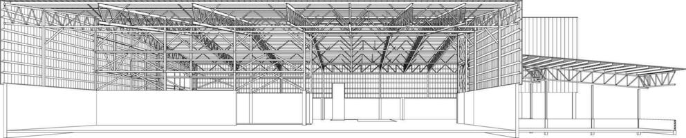 3d illustration de bâtiment structure vecteur