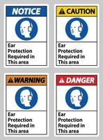 protection auditive requise dans cette zone symbole signe vecteur