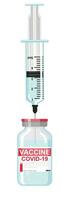 vaccination contre coronavirus covid-19 avec vaccin Fiole et seringue pour covid19 la prévention traitement. vecteur