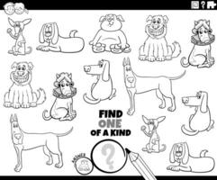 coloriage de jeu unique avec des chiens de dessin animé vecteur