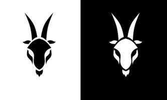illustration vecteur graphique de modèle logo symbole noir et blanc chèvre tête