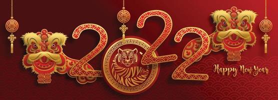 joyeux nouvel an chinois 2022 année du tigre vecteur