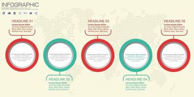 infographie de cercle de vecteur avec des étapes ou des processus