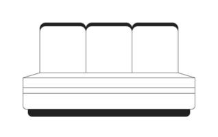 Publique transport des places noir et blanc 2d dessin animé objet. souterrain train des places ancien isolé vecteur contour article. passager chaises. cuir confortable canapé monochromatique plat place illustration