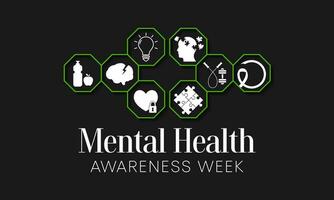 mental santé la semaine est observé chaque année dans octobre, une mental maladies est une santé problème cette significativement affecte Comment une la personne se sent, pense, se comporte, et interagit avec autre personnes. vecteur