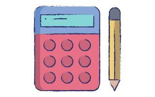 calculatrice main tiré illustration vecteur