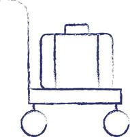 bagages chariot main tiré illustration vecteur