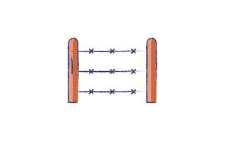 clôture main tiré illustration vecteur