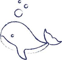 illustration de baleine dessinée à la main vecteur