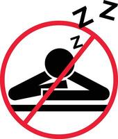non en train de dormir restriction icône signe vecteur