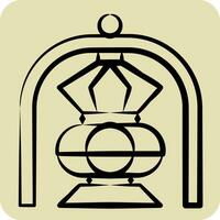 icône lanterne. en relation à saoudien Saoudite symbole. main tiré style. Facile conception modifiable. Facile illustration vecteur