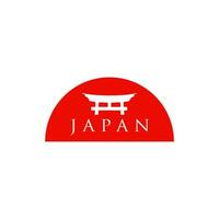 historique torii porte Japonais logo. le coucher du soleil torii porte icône logo vecteur illustration. Japonais histoire monument