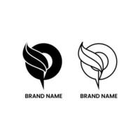 lettre q et feuille logo concept. doubler, silhouette, Facile et moderne style. utilisé pour entreprise, étiqueter, marque, logo, symbole, signe, imprimer, icône, emblème vecteur
