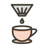 café filtre vecteur épais ligne rempli couleurs icône pour personnel et commercial utiliser.