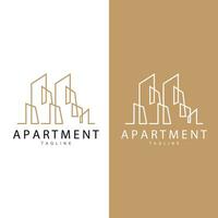 appartement bâtiment logo, moderne conception style ligne vecteur symbole illustration modèle