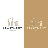 appartement bâtiment logo, moderne conception style ligne vecteur symbole illustration modèle