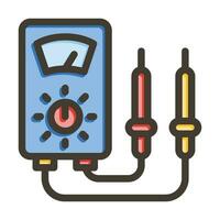 voltmètre vecteur épais ligne rempli couleurs icône pour personnel et commercial utiliser.