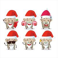 Père Noël claus émoticônes avec anniversaire fraise muffin dessin animé personnage vecteur