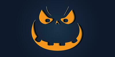 Facile Halloween citrouille expressions dans papier Couper style pour affiche ou brochure. vecteur