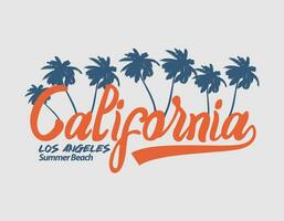 vecteur illustration sur le thème de Californie surfant plage. T-shirt graphique, affiche, bannière, prospectus, impression et carte postale