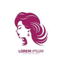 minimal et abstrait logo de fille icône Dame vecteur silhouette isolé conception rose fille