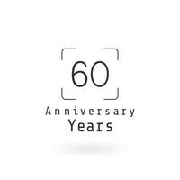 60 ans anniversaire logo vector illustration couleur blanche