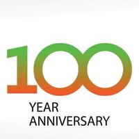 100 ans anniversaire logo vector illustration couleur blanche